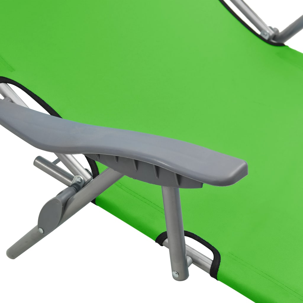 Outdoor Sunbed Green Powder-coated steel and fabric
