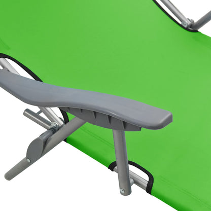 Outdoor Sunbed Green Powder-coated steel and fabric