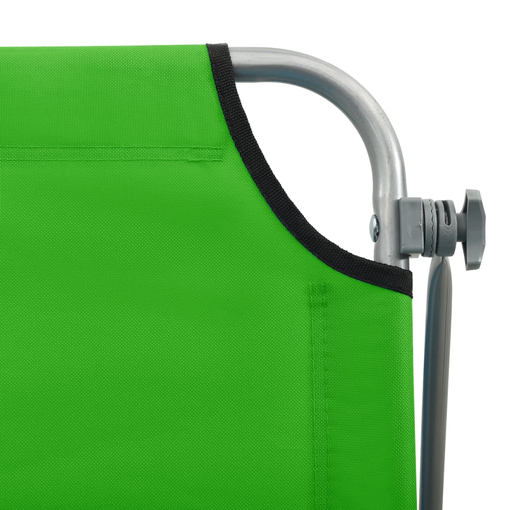 Outdoor Sunbed Green Powder-coated steel and fabric