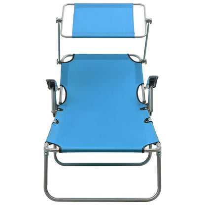 Outdoor Sunbed Blue Powder-coated steel, fabric Standard Foldable