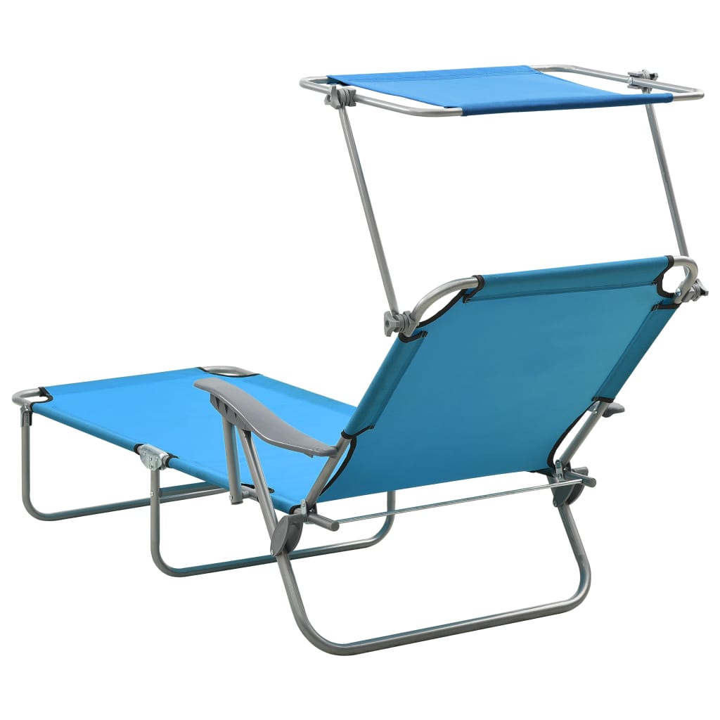 Outdoor Sunbed Blue Powder-coated steel, fabric Standard Foldable