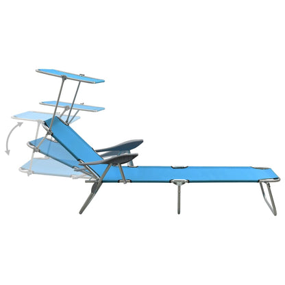 Outdoor Sunbed Blue Powder-coated steel, fabric Standard Foldable