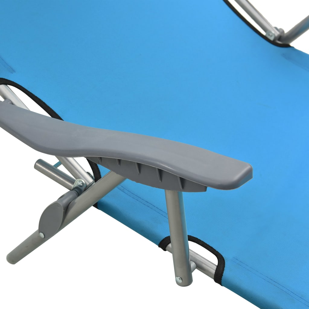 Outdoor Sunbed Blue Powder-coated steel, fabric Standard Foldable