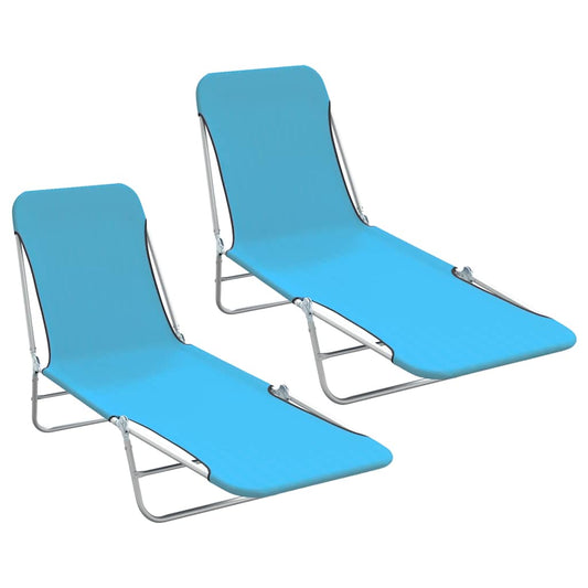Sunlounger Set of 2 Blue