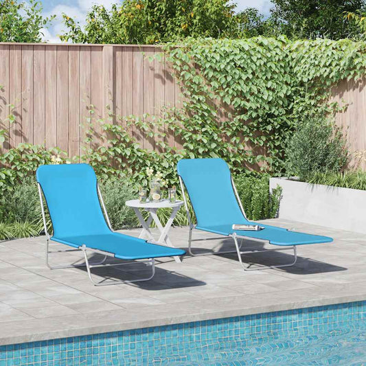 Sunlounger Set of 2 Blue
