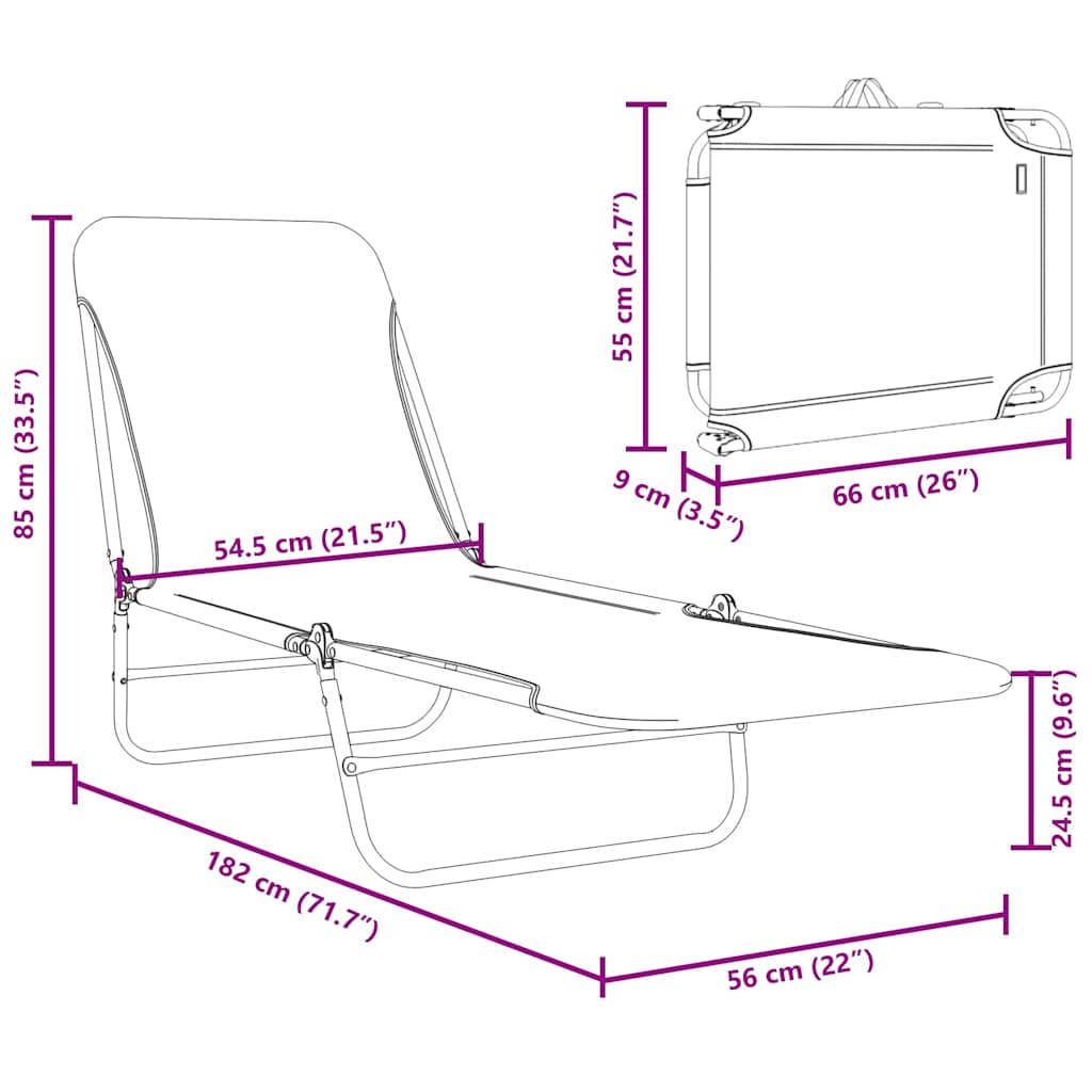 Sunlounger Set of 2 Blue