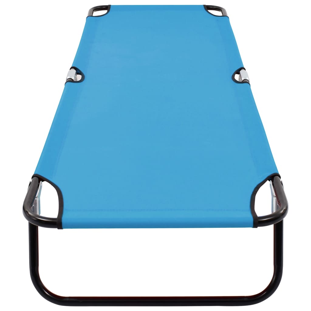 Sun Lounger Turquoise Blue Powder-Coated Steel Standard