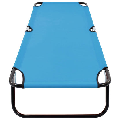 Sun Lounger Turquoise Blue Powder-Coated Steel Standard