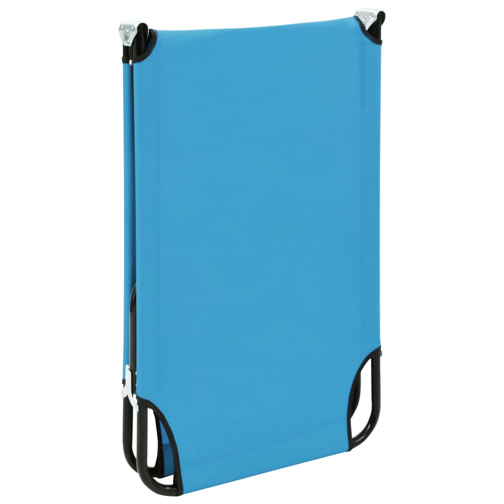 Sun Lounger Turquoise Blue Powder-Coated Steel Standard