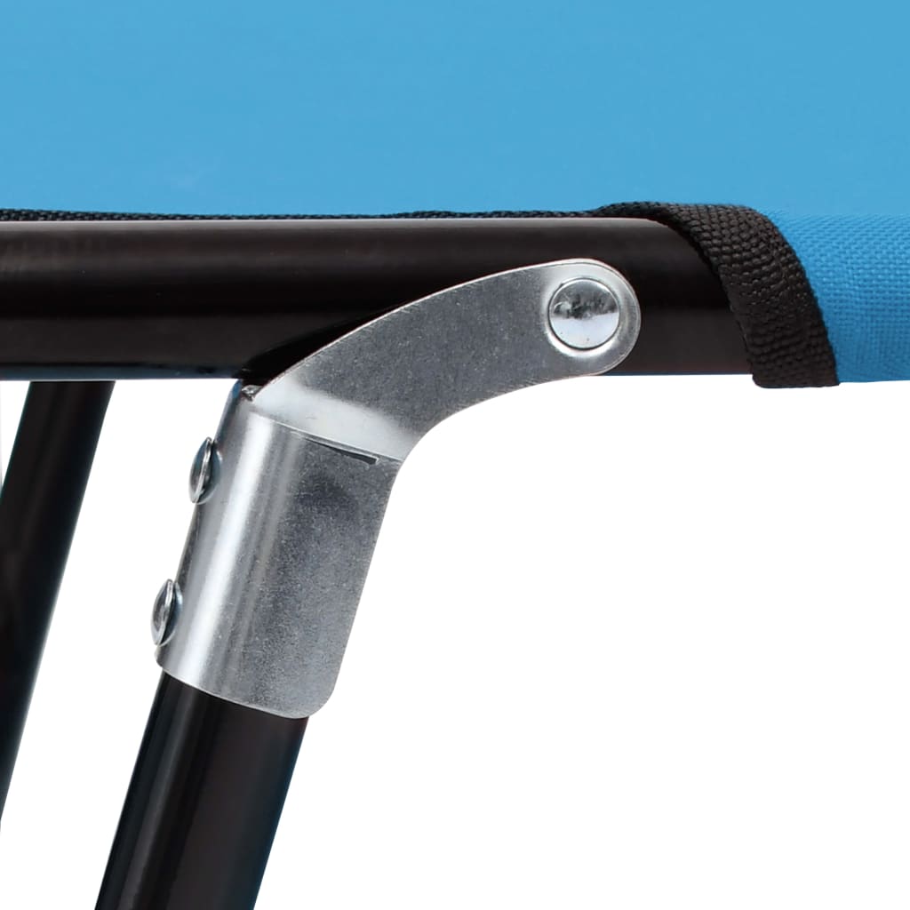 Sun Lounger Turquoise Blue Powder-Coated Steel Standard