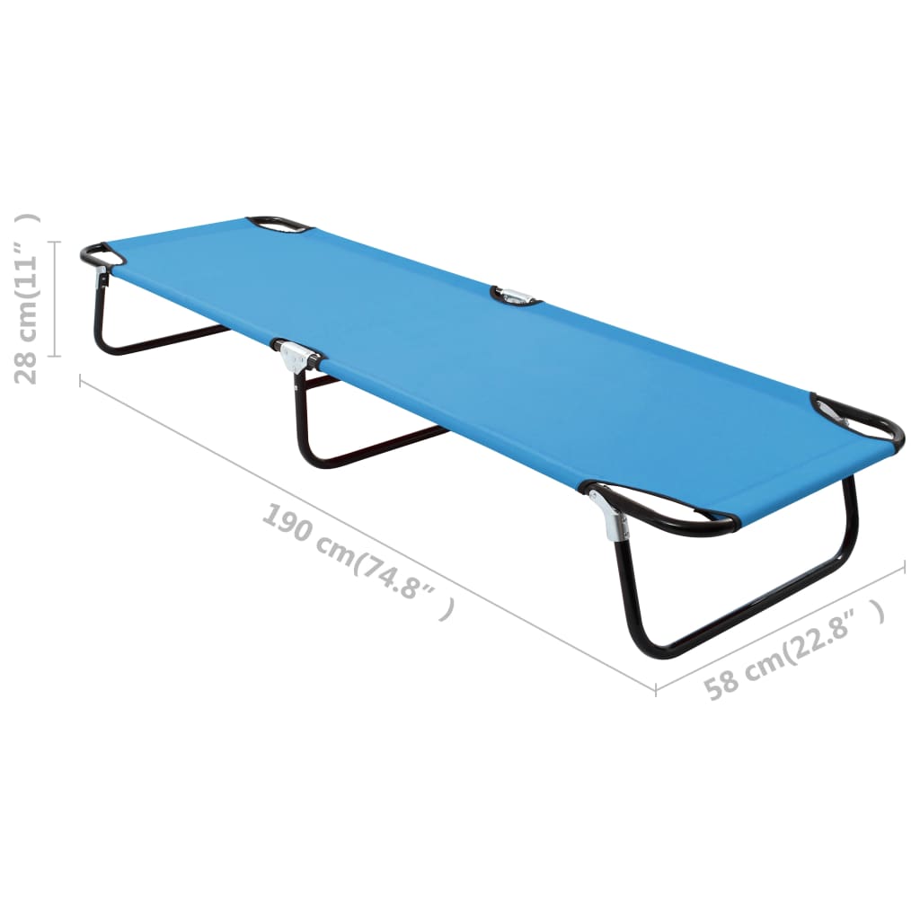 Sun Lounger Turquoise Blue Powder-Coated Steel Standard