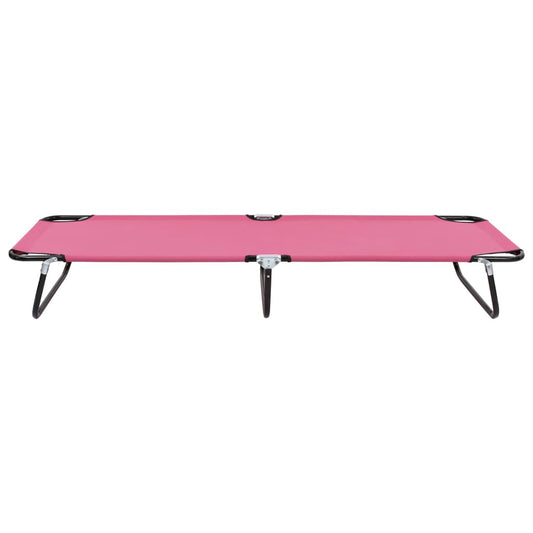 Sun Lounger Pink Powder-coated steel Large Foldable
