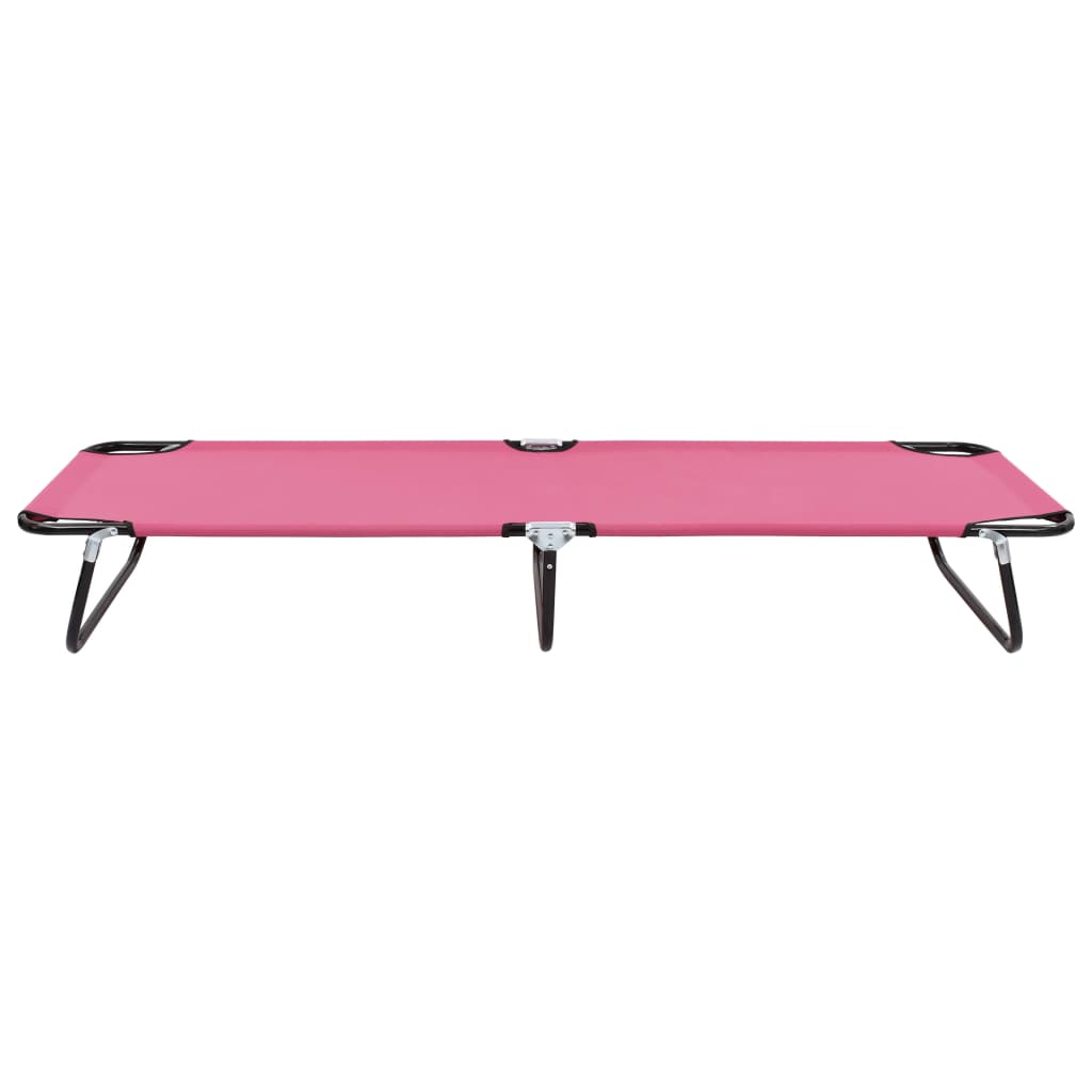 Sun Lounger Pink Powder-coated steel Large Foldable