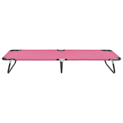 Sun Lounger Pink Powder-coated steel Large Foldable