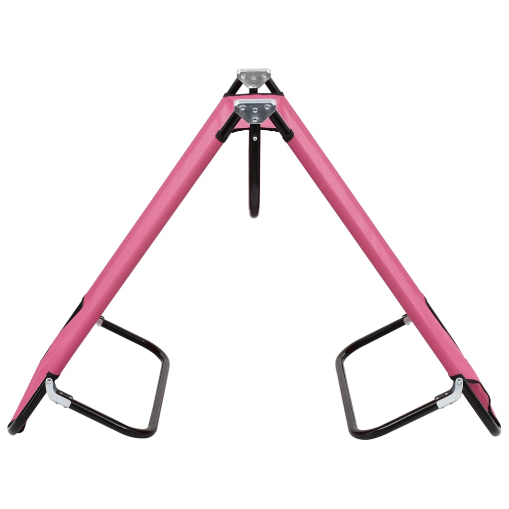 Sun Lounger Pink Powder-coated steel Large Foldable