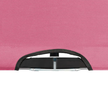 Sun Lounger Pink 600D polyester with PE coating, Powder-coated steel