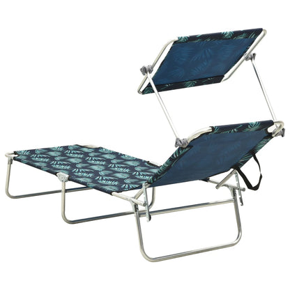 Sun Lounger Leaf print Powder-coated aluminum Standard