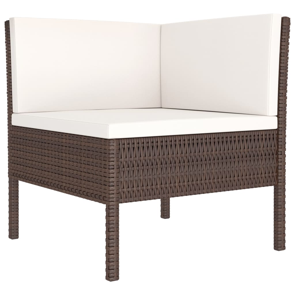 Garden Furniture Set Brown PE rattan 3 Piece Set Modular