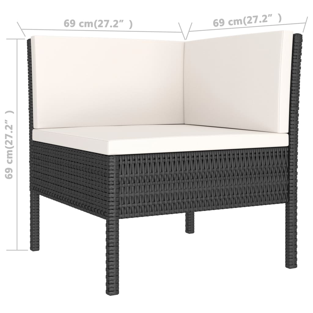 Garden Furniture Set Black, Cream White