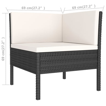 Garden Furniture Set Black, Cream White