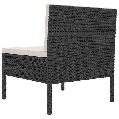 Garden Chair Set of 3 Black, Cream White