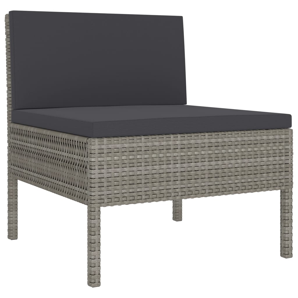 Garden Chair Set of 3 Grey