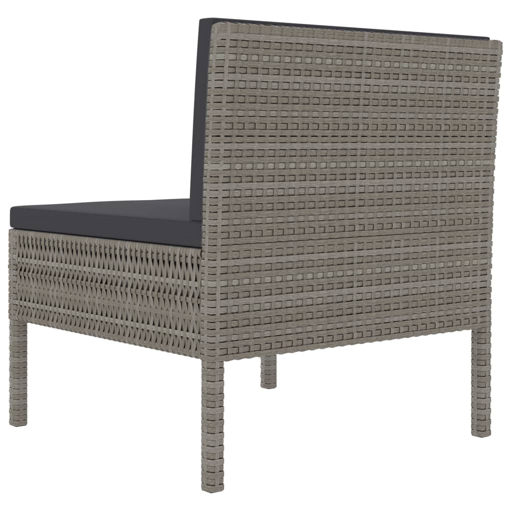 Garden Chair Set of 3 Grey