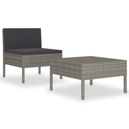 Garden Furniture Set Grey and Anthracite PE Rattan Standard