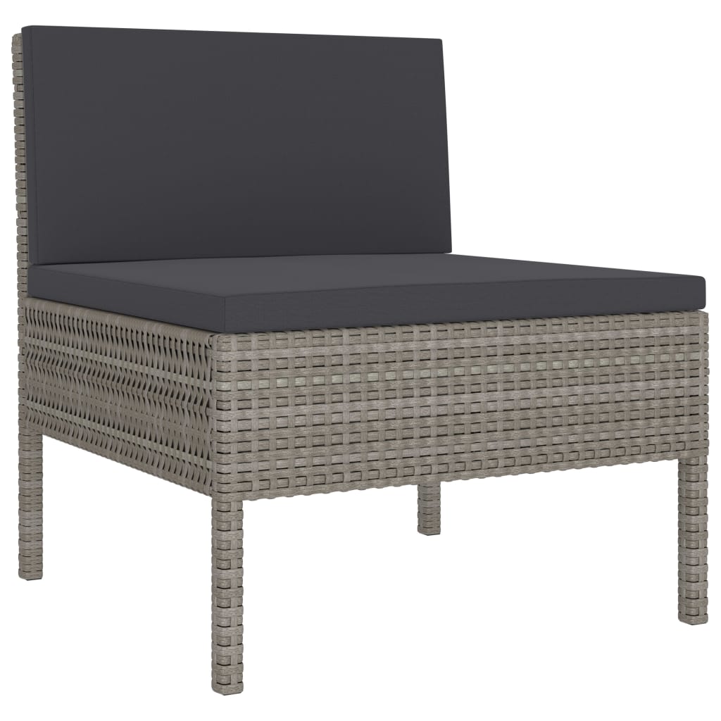 Garden Furniture Set Grey and Anthracite PE Rattan Standard