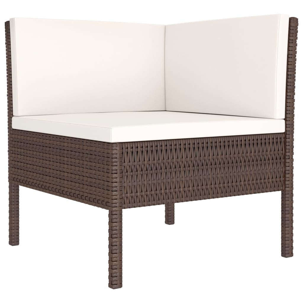 Garden Furniture Set Brown PE Rattan 3 Piece Set