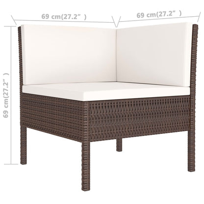 Garden Furniture Set Brown PE Rattan 3 Piece Set