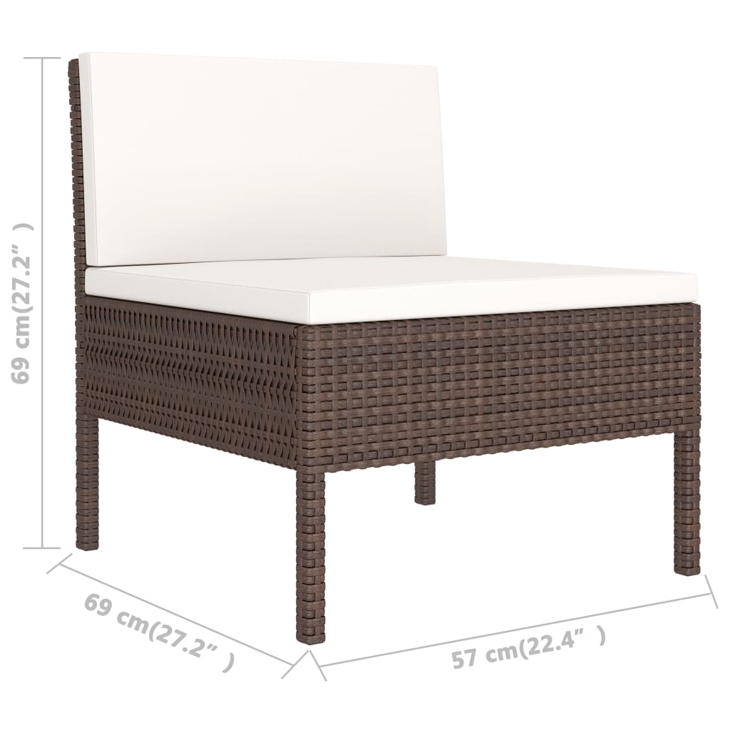 Garden Furniture Set Brown PE Rattan 3 Piece Set