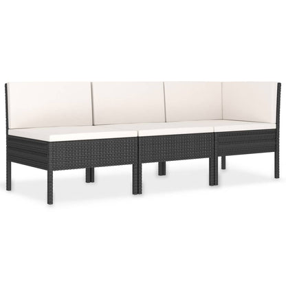 Garden Furniture Set Black and Cream