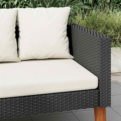 Garden Sofa Black PE rattan 3-seater Modular Garden Sofa