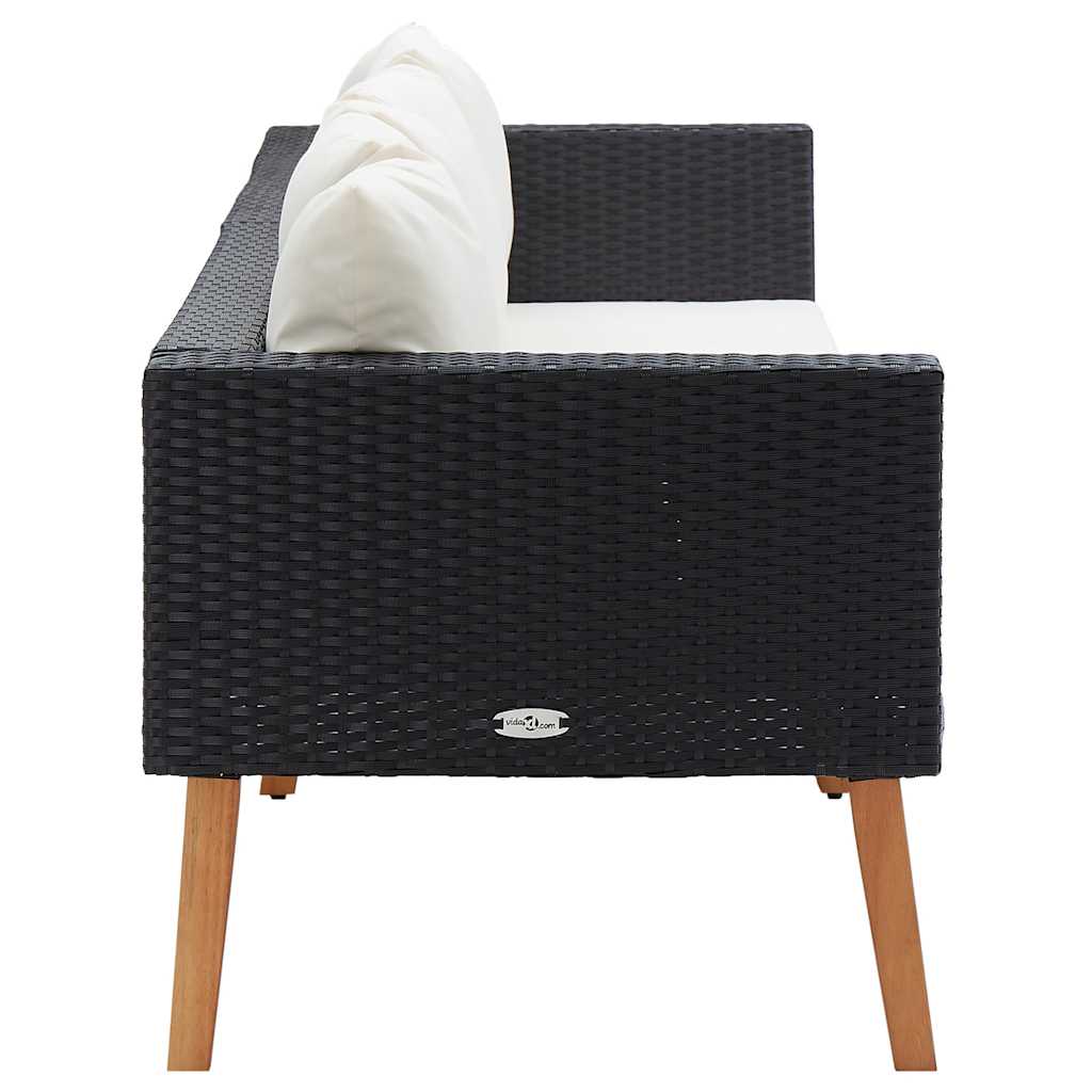 Garden Sofa Black PE rattan 3-seater Modular Garden Sofa