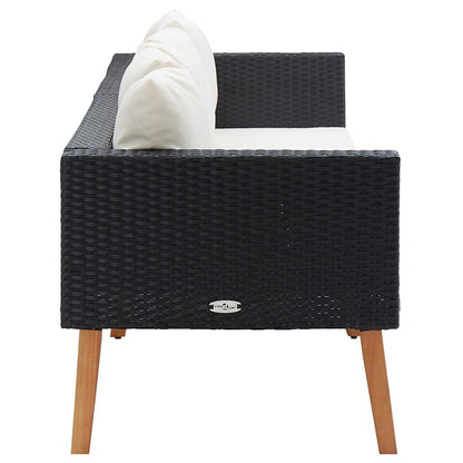 Garden Sofa Black PE rattan 3-seater Modular Garden Sofa