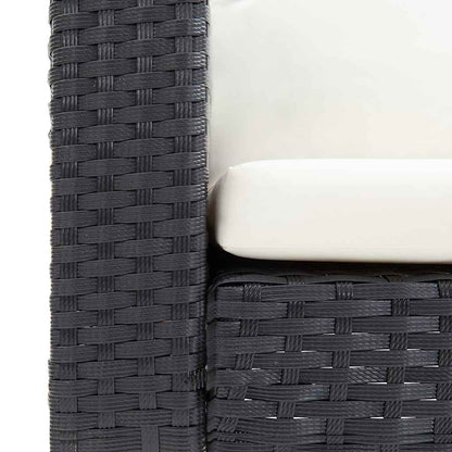 Garden Sofa Black PE rattan 3-seater Modular Garden Sofa