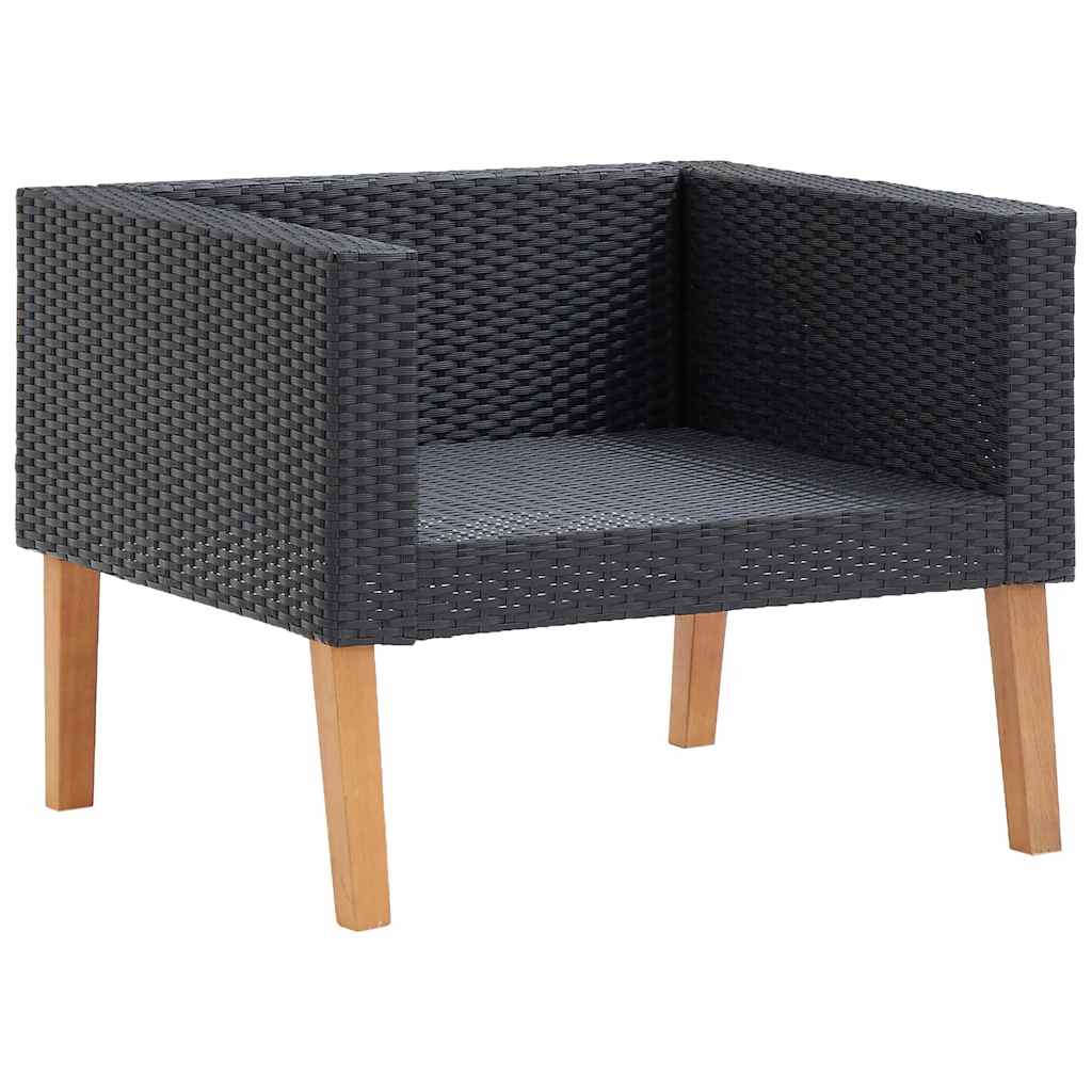 Garden Sofa Black PE rattan Single Seat Modular Garden Sofa