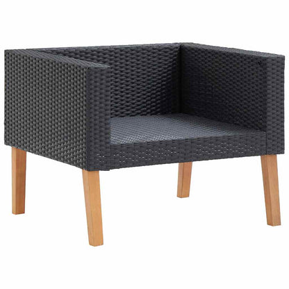 Garden Sofa Black PE rattan Single Seat Modular Garden Sofa