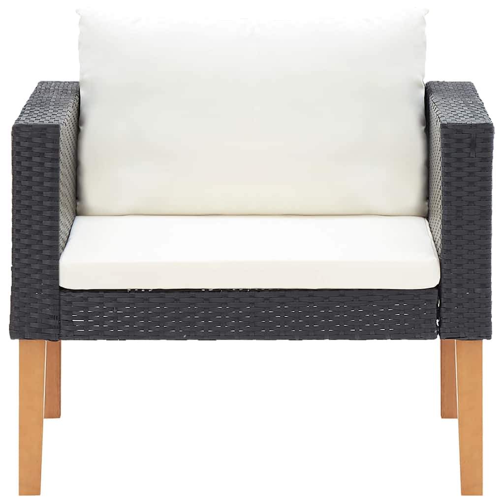 Garden Sofa Black PE rattan Single Seat Modular Garden Sofa