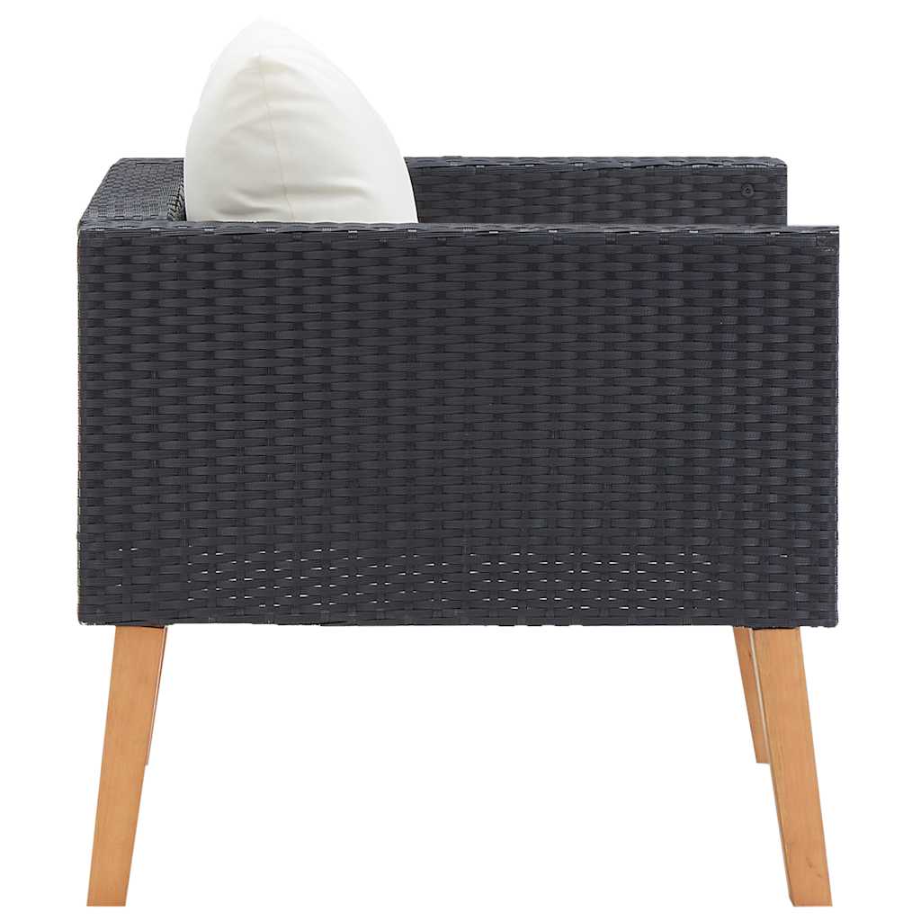 Garden Sofa Black PE rattan Single Seat Modular Garden Sofa