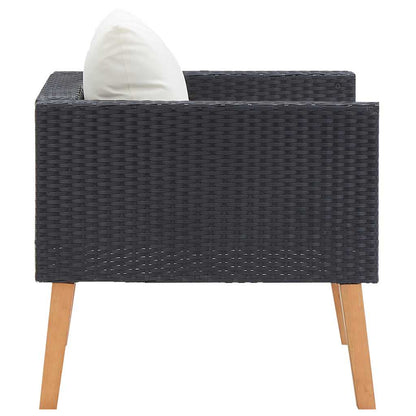 Garden Sofa Black PE rattan Single Seat Modular Garden Sofa