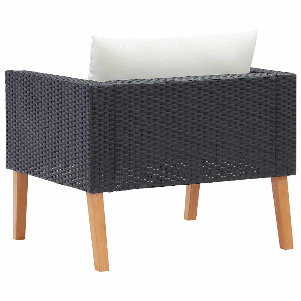 Garden Sofa Black PE rattan Single Seat Modular Garden Sofa