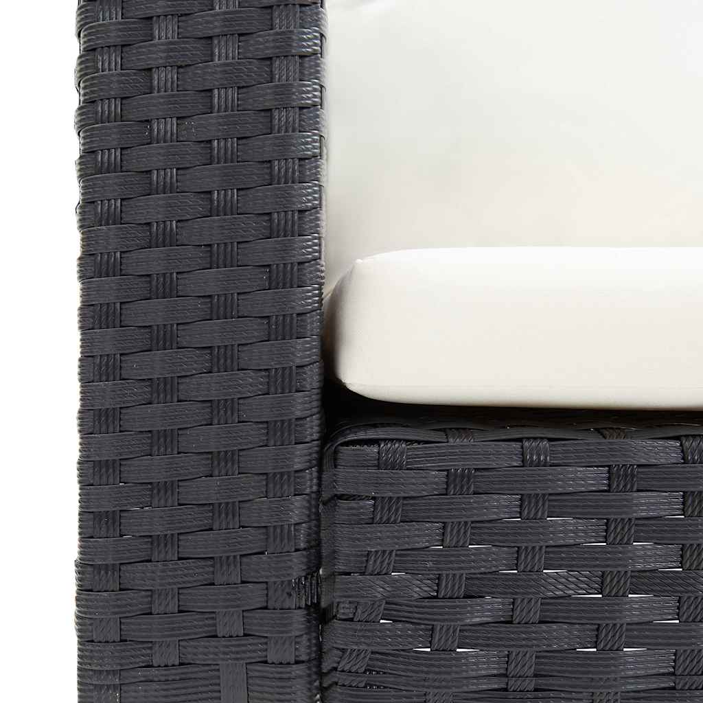 Garden Sofa Black PE rattan Single Seat Modular Garden Sofa