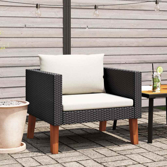 Garden Sofa Black PE rattan Single Seat Modular Garden Sofa
