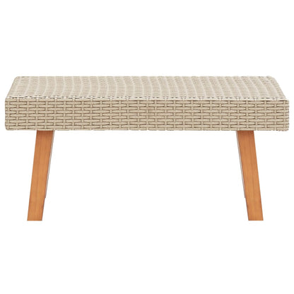 Coffee Table Beige PE Rattan Medium Lightweight Coffee Table