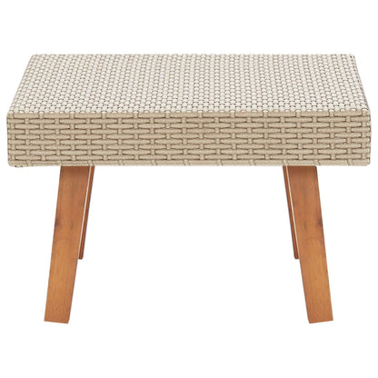 Coffee Table Beige PE Rattan Medium Lightweight Coffee Table
