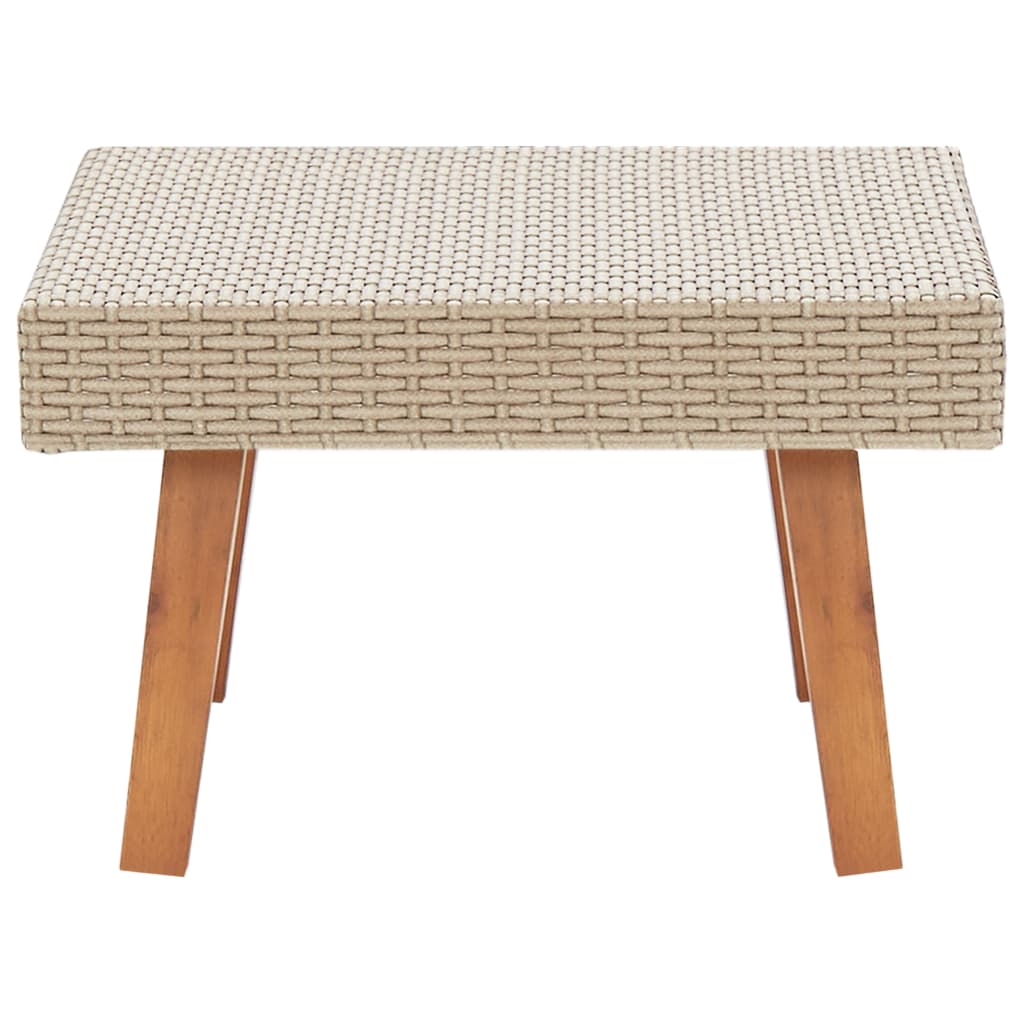 Coffee Table Beige PE Rattan Medium Lightweight Coffee Table