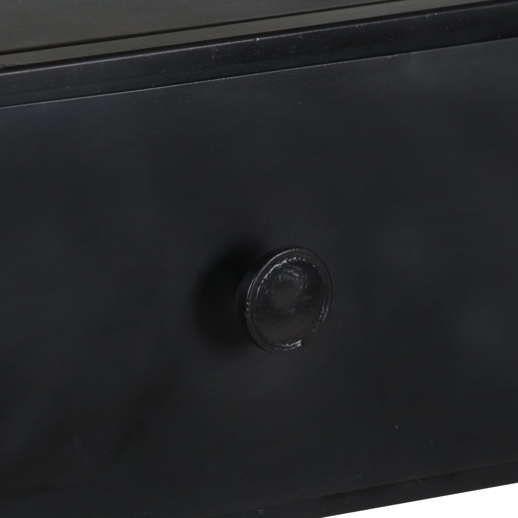 Book Cabinet Black, Natural Wood Rough Mango Wood, Iron Large