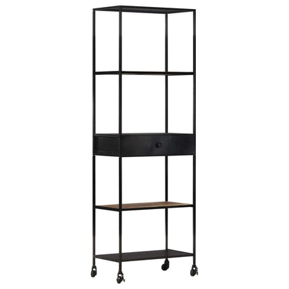 Book Cabinet Rough Mango Wood 23.6 in x 13.8 in x 70.9 in